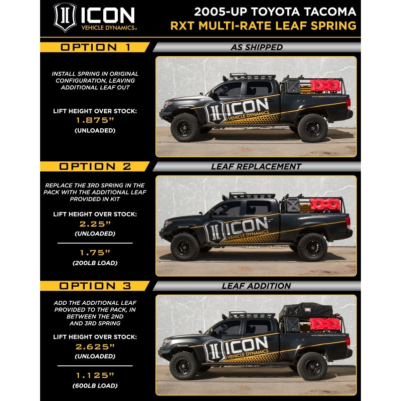 ICON K53009T fits Toyota 05-15 Tacoma 0-3.5in/16-17 fits Toyota 05-15 Tacoma 0-2.75in Stg 9 Suspension System w/Tubular Uca