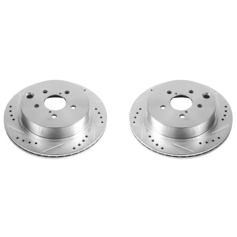PowerStop fits Subaru 14-18 Forester Rear Evolution Drilled & Slotted Rotors -