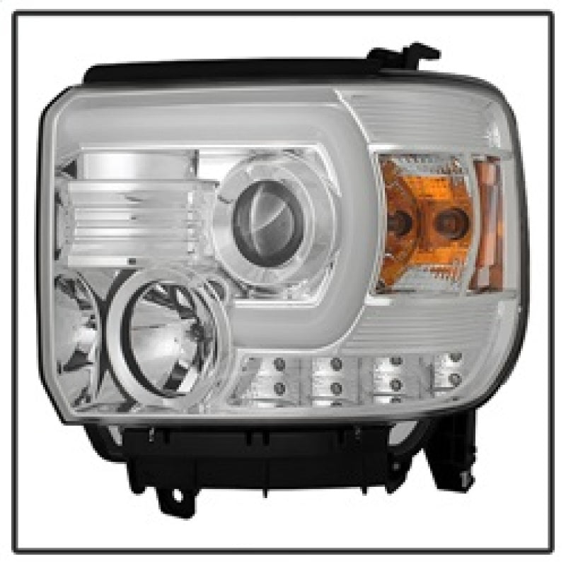 Spyder 5080868 fits GMC 14-16 Sierra Projector Headlights Light Bar DRL Chrm PR