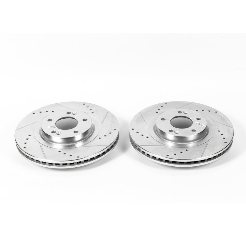 PowerStop fits Hyundai 13-18 Santa Fe Front Evolution Drilled & Slotted Rotors -
