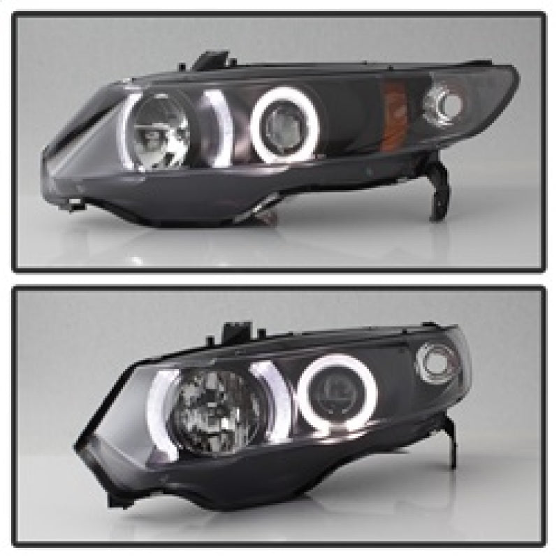 Spyder 5010780 fits Honda 06-08 Civic 2Dr Projector Headlights LED Halo Black H