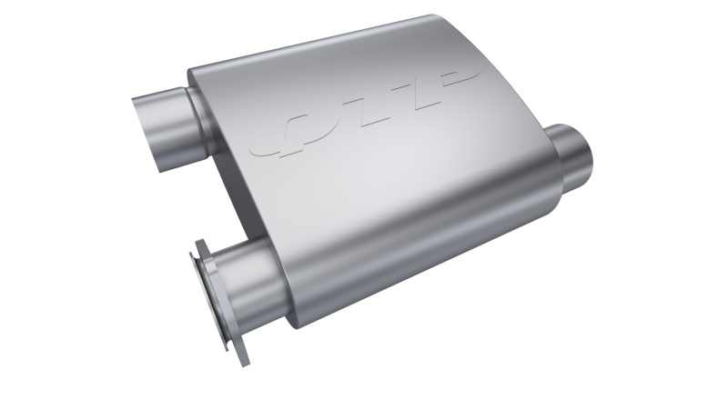 QTP 13252C 2.5in Weld-On 304SS Screamer Muffler Short Case w/Bolt-On QTEC Electric Cutout