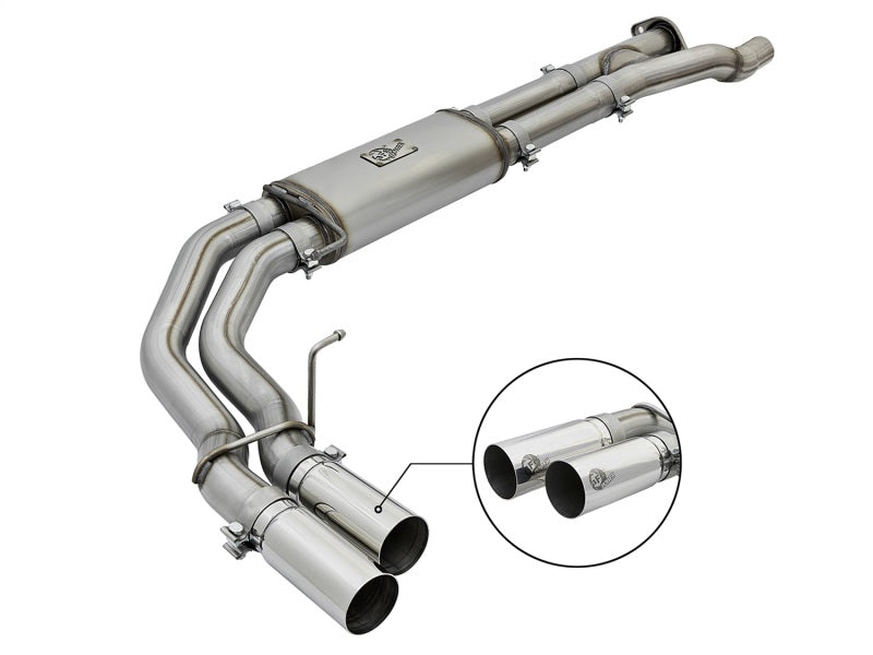 AFE 49-43091-P Rebel Series 3in 409 SS Cat Back Exhaust w/ Polished Tips 17 fit