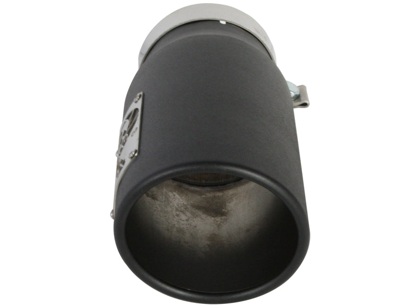 AFE 49T40501-B12 Diesel Exhaust Tip Black- 4 in In x 5 out X 12 in Long Bolt On