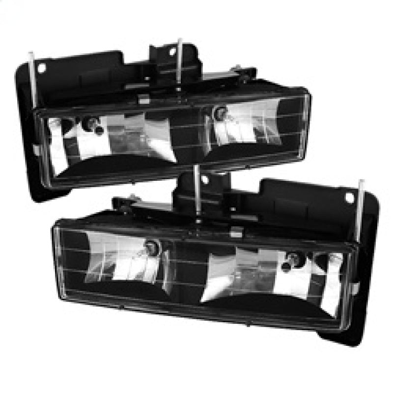 Xtune 5069443 fits Chevy 88-98 Suburban Crystal Headlights Black HD-JH-CCK88-BK