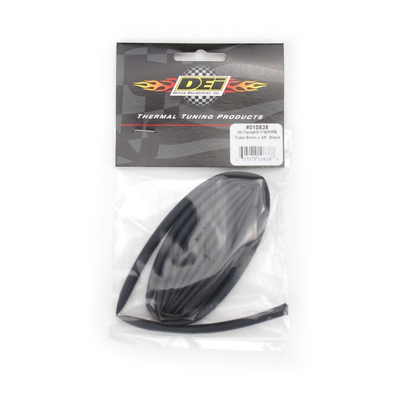 DEI 10838 Hi-Temp Shrink Tube 6mm x 4ft - Black