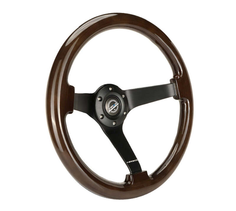 NRG RST-036BK-BKW RST-036BK-BKW Reinforced Steering Wheel Dark Wood Grain - 3in