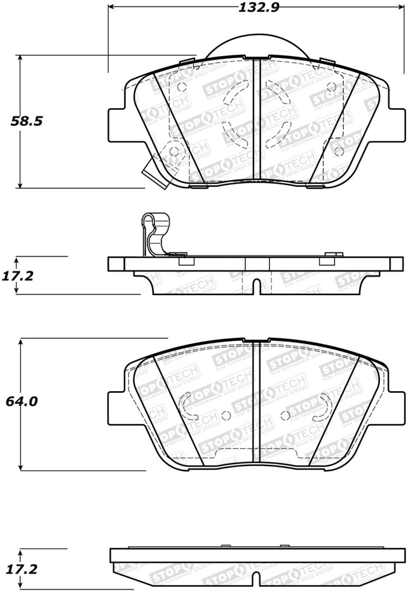 Stoptech 308.1444 Street Brake Pads - Front