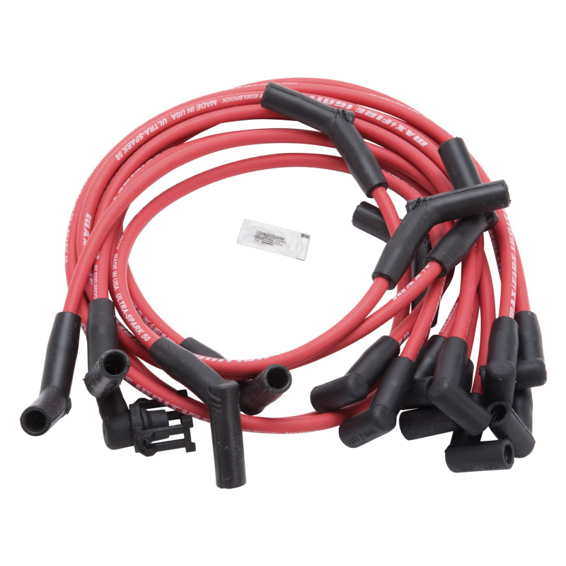 Edelbrock 22714 Spark Plug Wire Set SBF 83-96 50 Ohm Resistance Red Wire (Set of 10)