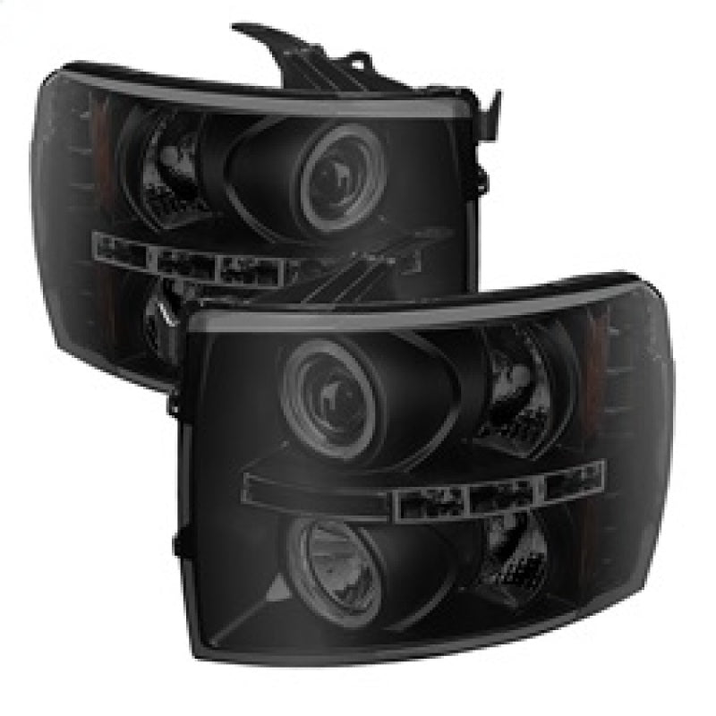 Spyder 5078322 fits Chevy 07-13 Silverado 1500/2500 Projector Headlights LED Ha