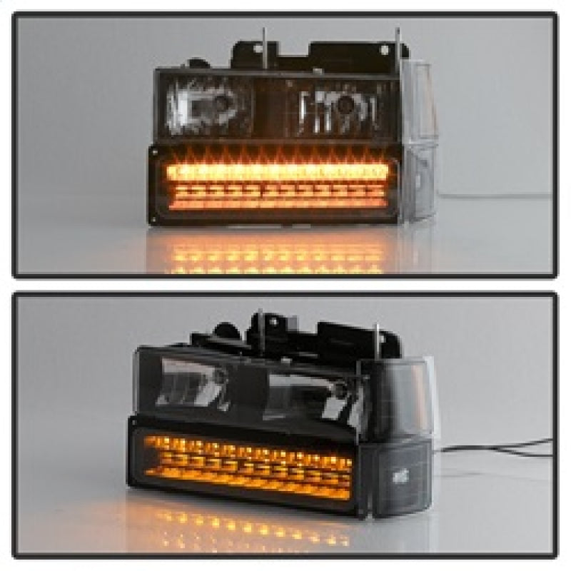 5069542 Xtune Blazer Full Size Corner/LED Bumper Headlights Black HD-JH-CCK88-