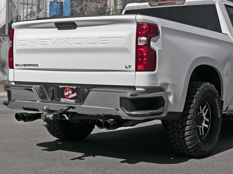 AFE 49-34139-B XV 3in 304 SS Cat-Back Exhaust w/ Cutout 19-21 fits GM Silverad