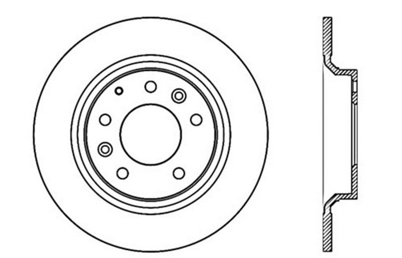 Stoptech 128.45064R 06-10 Ford Fusion / 06-10 Mazda Miata MX-5 / 03-09 Mazda 6 Drilled Right Rear Rotor