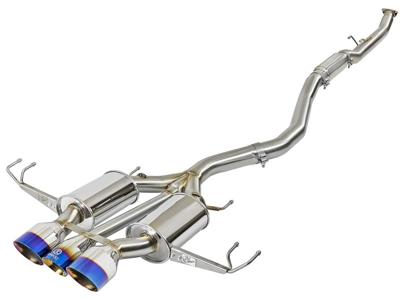 AFE 49-36616-L 3in 304 SS Cat-Back Exhaust w/ Blue Flame Tips 2017+ fits Honda