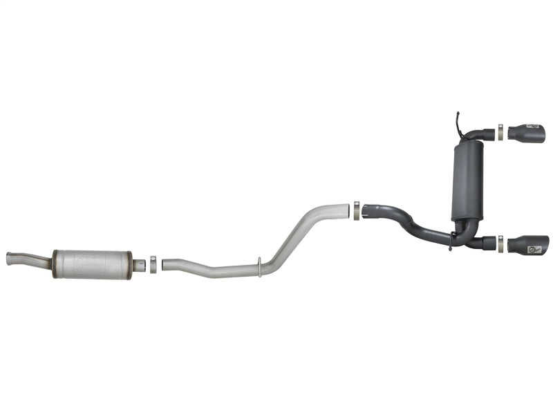 AFE 49-48066-B Series 2.5in 409 SS Cat-Back Exhaust System w/ Black Tips fits J