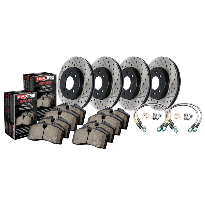 Stoptech 978.34073 Sport Axle Pack, Drilled & Slotted, 4 Wheel