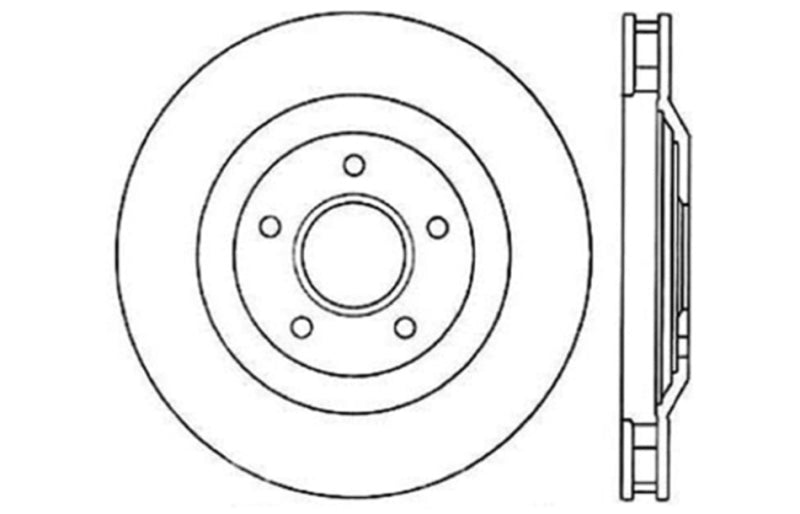 Stoptech 127.62060R 04 & 08 Cadillac XLR/XLR-V / 97-04 Chevy Corvette Slotted & Drilled Front Right Rotor