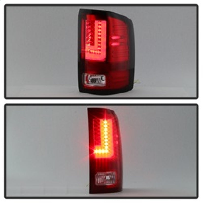 Spyder 5083807 fits GMC 16-20 Sierra 2017 Light Bar LED Tail Lights - Red Clear