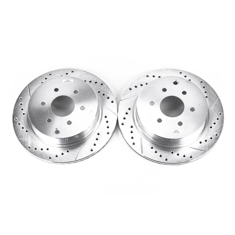 PowerStop fits Nissan 05-12 Pathfinder Rear Evolution Drilled & Slotted Rotors -