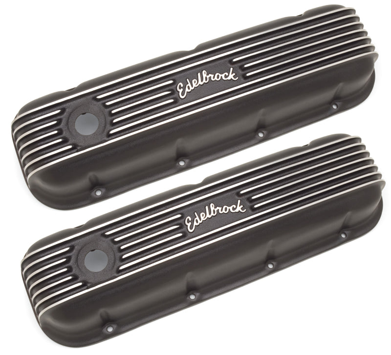 Edelbrock 41853 Valve Cover Classic Series fits Chevrolet 1965 and Later 396-502 V8 Black