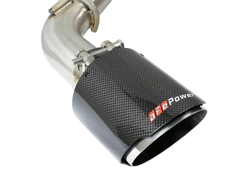 AFE 49-36132NM-C 2.5in 304 SS Cat-Back Exhaust System w/ Carbon Fiber Tips 16-