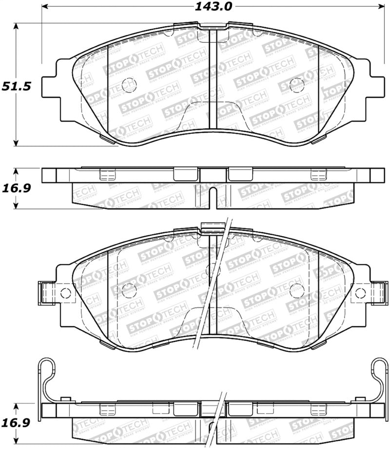 Stoptech 305.0797 Street Select Brake Pads - Front