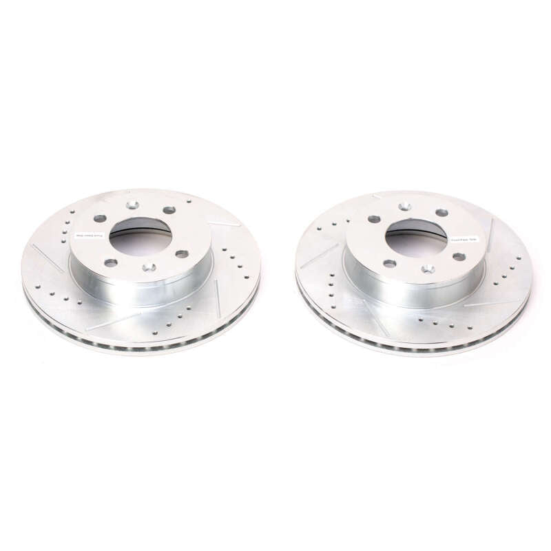 PowerStop fits Hyundai 03-05 Accent Front Evolution Drilled & Slotted Rotors -