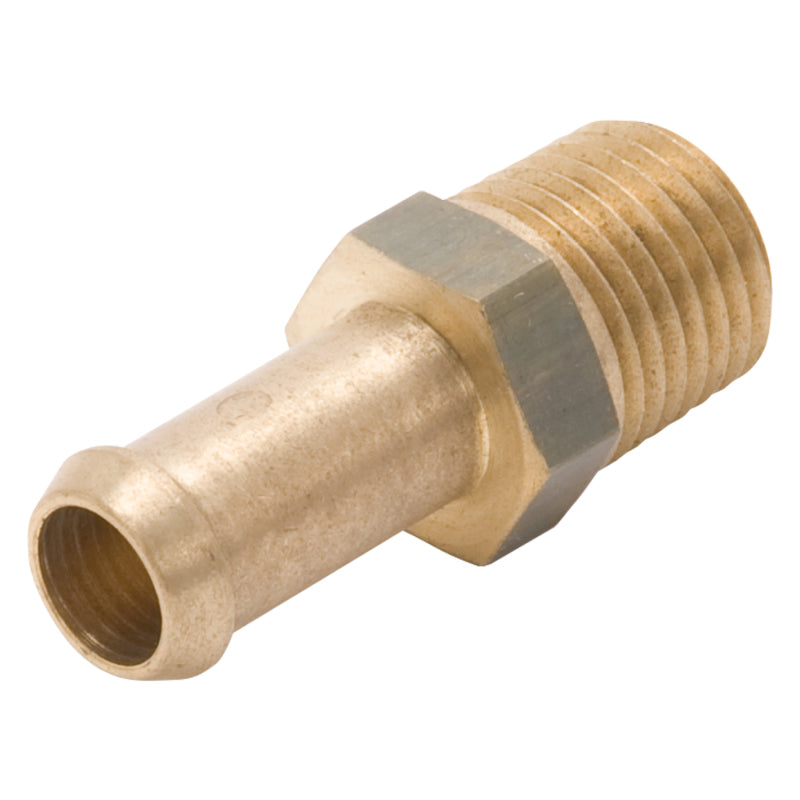 Edelbrock 8080 Fitting 1/4-18 NPT X 3/8In Single Barb Brass