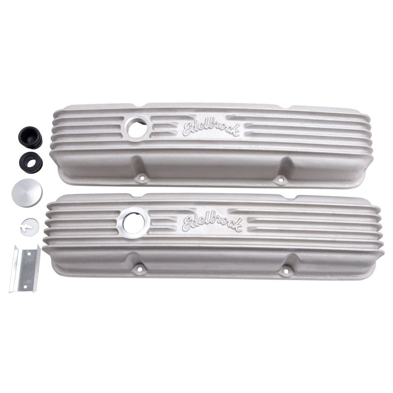 Edelbrock 41449 Valve Cover Classic Series fits Chevrolet 1959-1986 262-400 CI V8 w/ Oil Fill Hole Satin