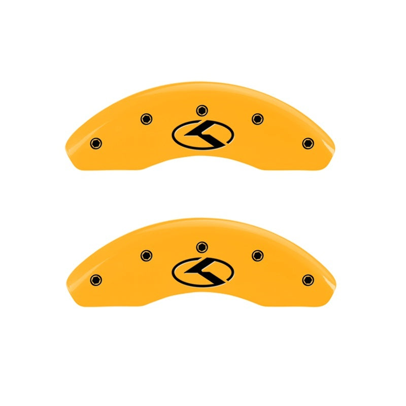 MGP 21190FCRKYL 2 Caliper Covers Engraved Front Circle K/fits Kia Yellow Finish