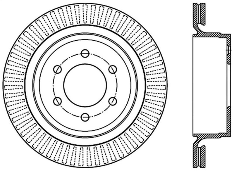Stoptech 126.65135CSR 12-14 Ford F-150 w/ 6 Lug Rear Right Slotted Sport Cryo Brake Rotor