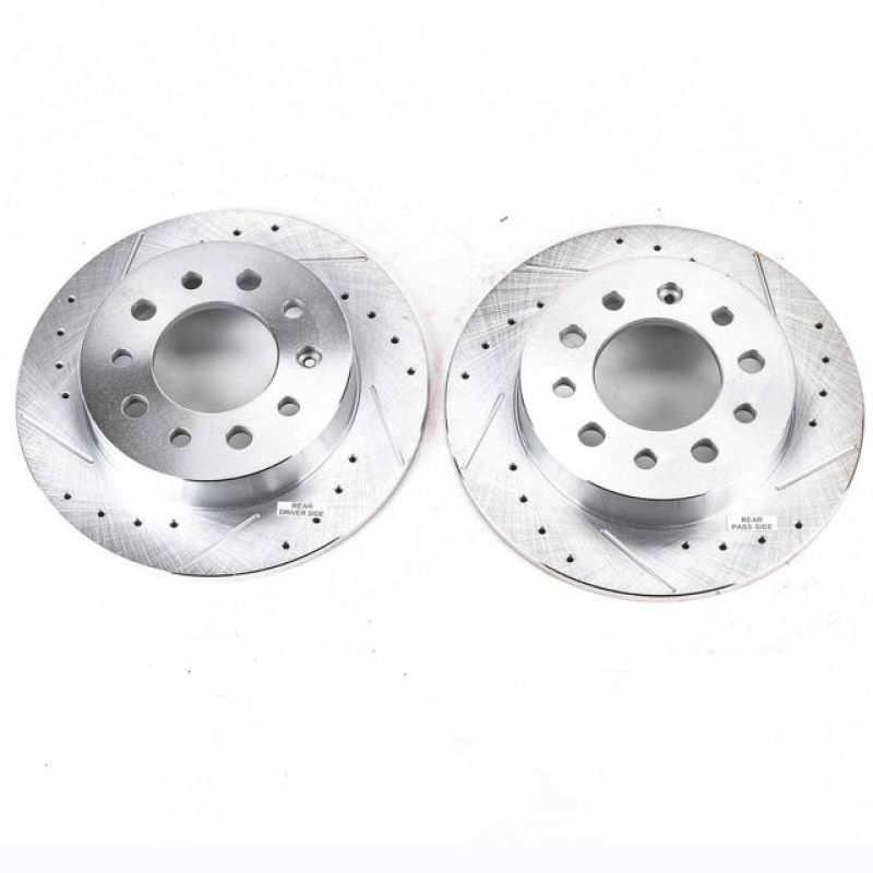 PowerStop fits Hyundai 03-08 Tiburon Rear Evolution Drilled & Slotted Rotors -