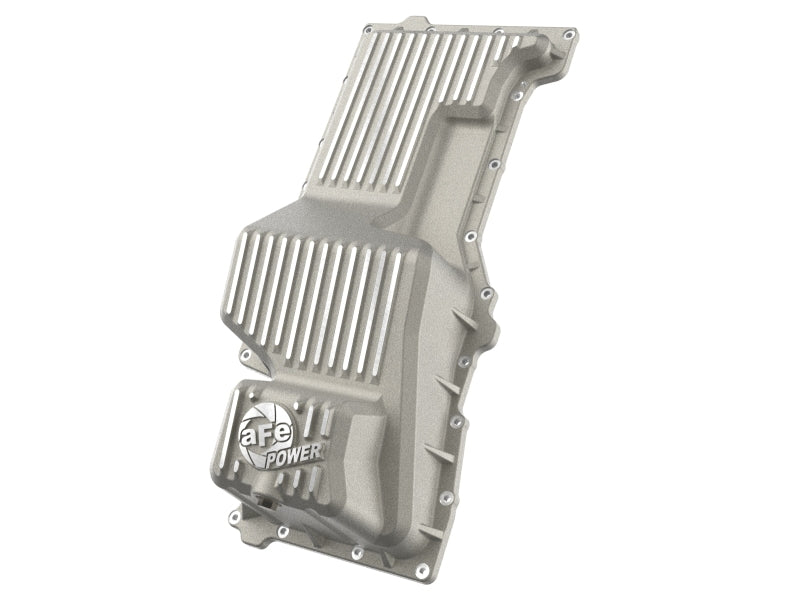 aFe 20-25 GM Trucks Front Engine Oil Pan - Raw w/ Machined Fins