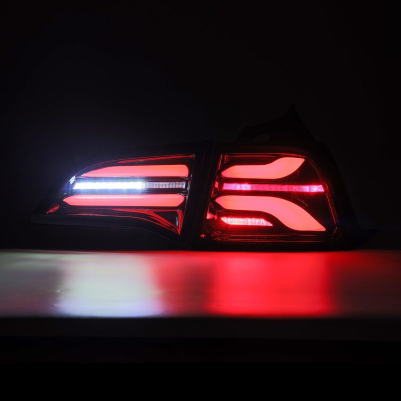 AlphaRex 601010 fits Tesla 17-22 Model 3 PRO-Series LED Tail Lights Jet Black w