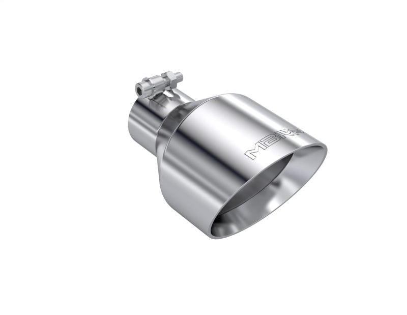 MBRP T5203 T304 SS Tip 2.5in ID, 5in OD Out, 8in Length, Angle Cut, Dual Wall