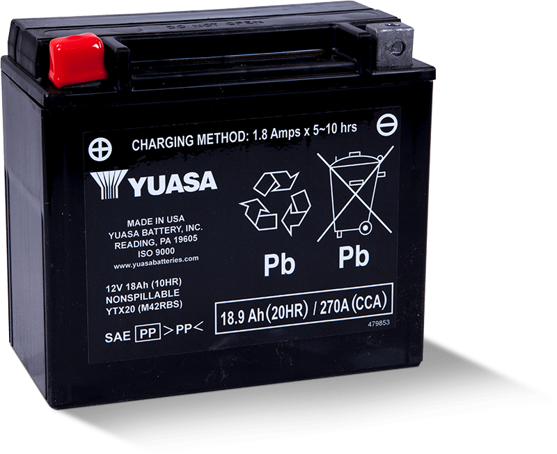 Yuasa YUAM42RBS YTX20 Maintenance Free AGM 12 Volt Battery