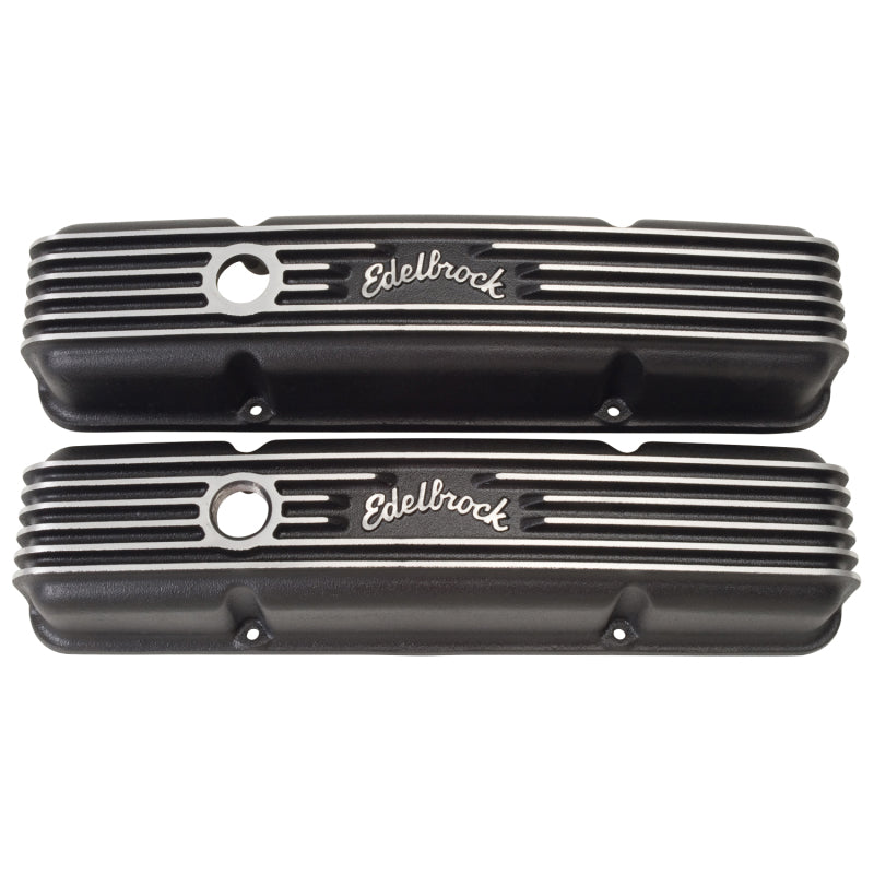 Edelbrock 41443 Valve Cover Classic Series fits Chevrolet 1959-1986 262-400 CI V8 Black