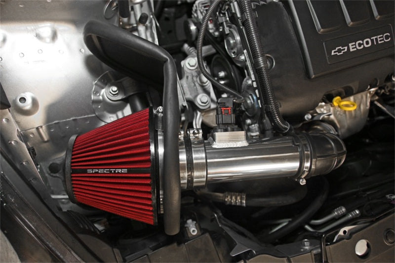 Spectre 9044 11-15 fits Chevy Cruze 1.4L Air Intake Kit - Polished w/Red Filter
