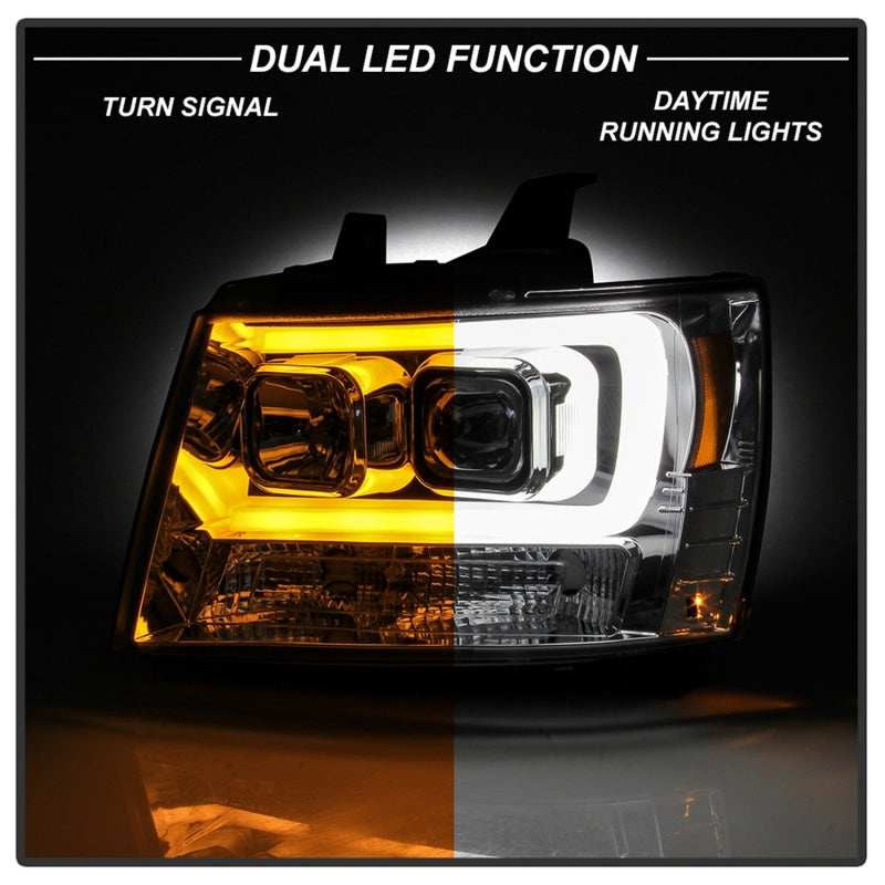 Spyder 5086235 fits Chevy 07-14 Suburban/Tahoe V2 Projector Headlights LED Turn