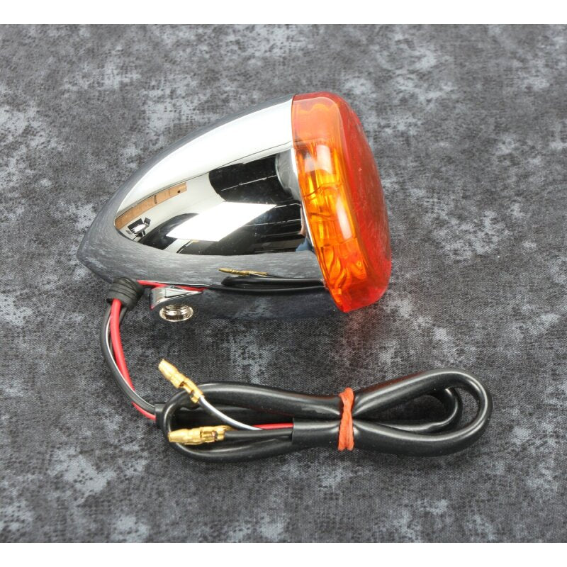 Bikers Choice 489937 Chrome Bullet Front Turn Signal Amber Lens Dual Filament R