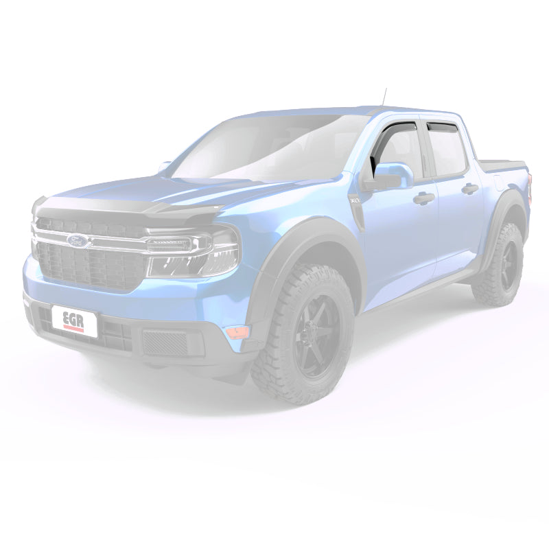 EGR 573595 2022+ fits Ford Maverick In Channel Window Visors Front/Rear Set - Matte Black Crew Cab