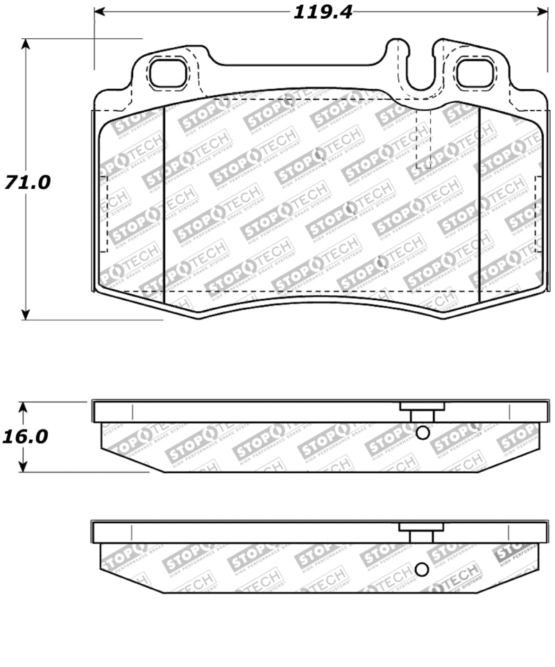 Stoptech 308.0847 Street Touring 94-12/96 Maserati Series Front Brake Pads