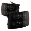 9030260 Xtune fits Chevy 07-13 Silverado Crystal Headlights Black Smoked HD-JH