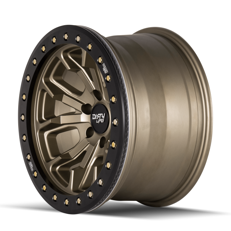 Dirty Life 9303-7983MGD12 9303 DT-1 17x9 / 6x139.7 BP / -12mm Offset / 106mm Hub Satin Gold Wheel - Beadlock