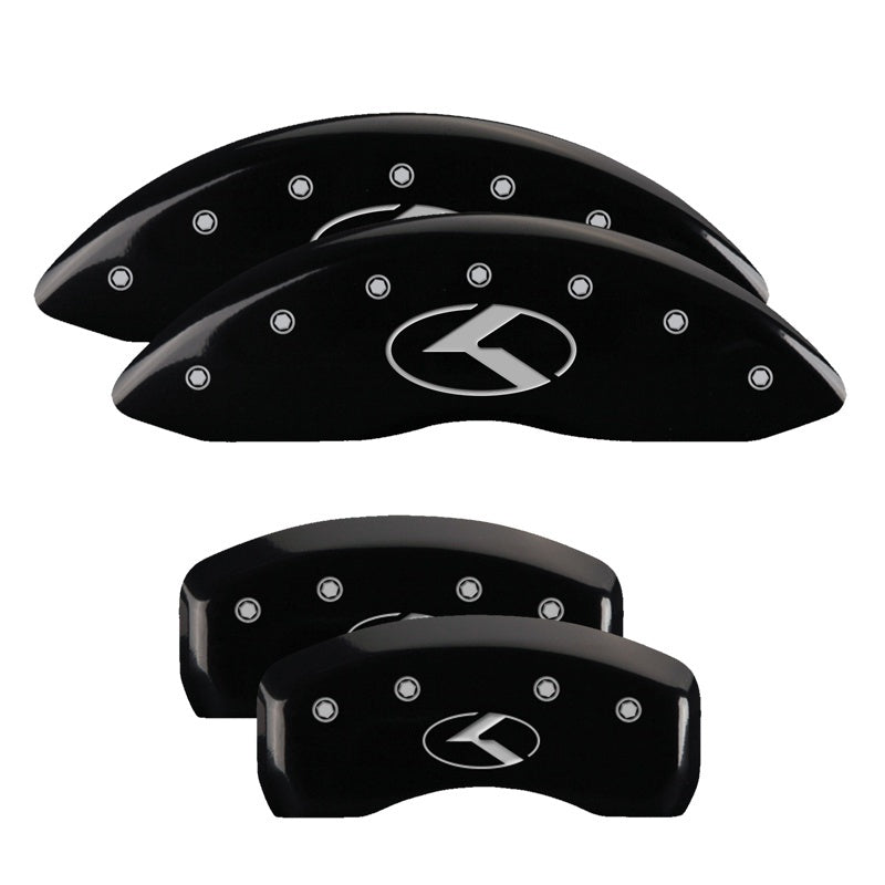 MGP 21192SCRKBK 4 Caliper Covers Engraved Front & Rear Circle K/fits Kia Black F