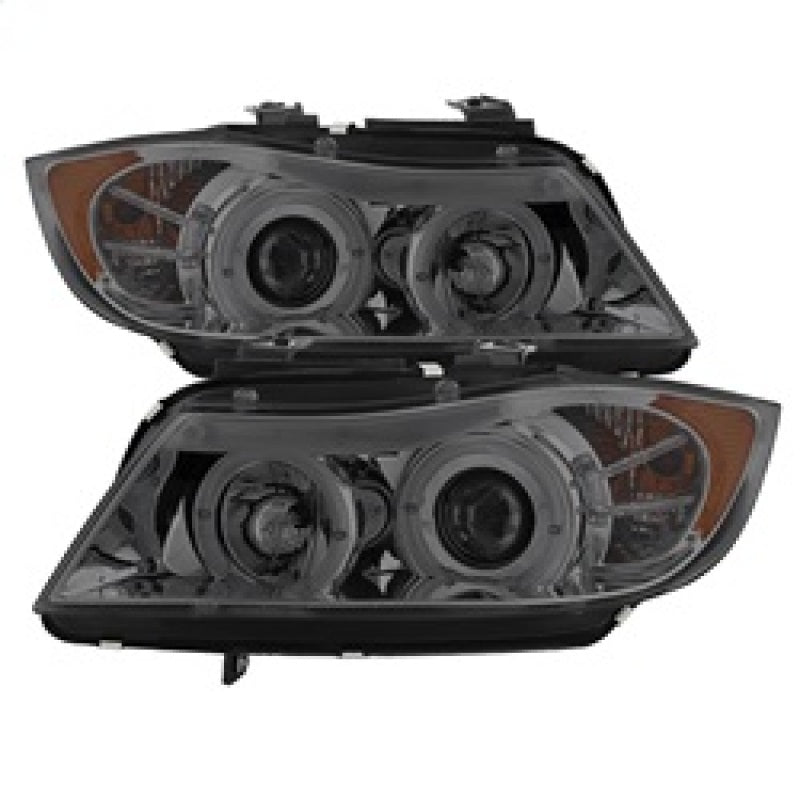 Spyder 5009029 fits BMW 06-08 E90 3-Series (4 dr) Proj LED Halo Amber Reflctr R