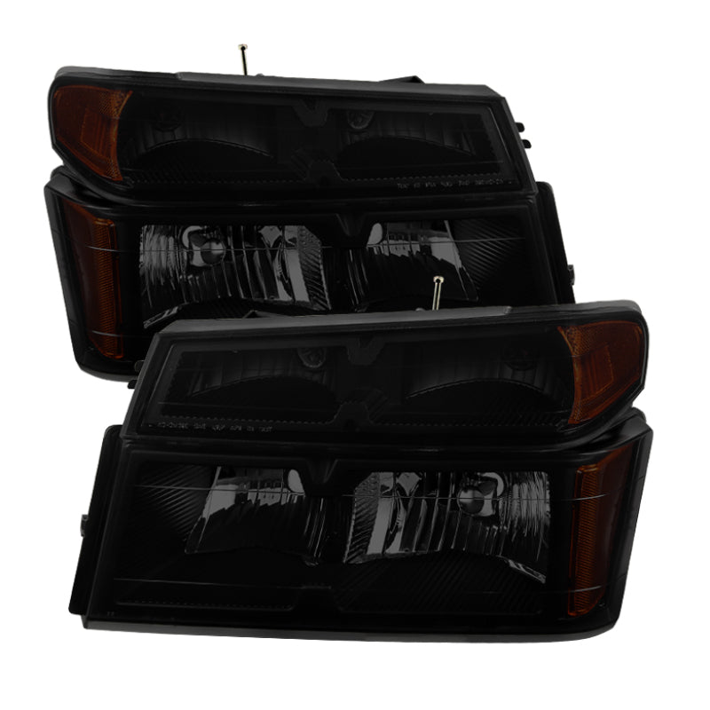 9032134 Xtune fits Chevy 04-12 Colorado OEM Headlights w/ Bumper Lights Black