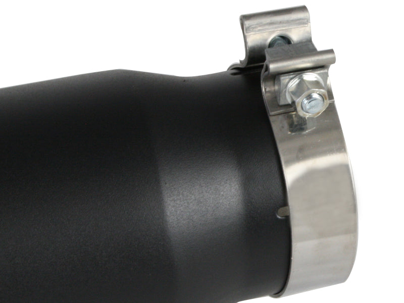 AFE 49T40501-B12 Diesel Exhaust Tip Black- 4 in In x 5 out X 12 in Long Bolt On