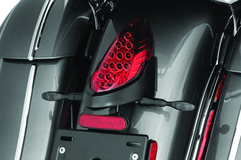 Kuryakyn 2534 Kuryakyn Micro 1000 Dual Fuction Smoke Lens Red/Red/Amber Satin Black