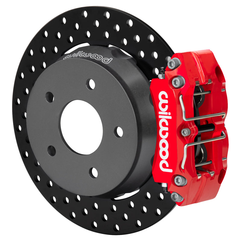 Wilwood 140-18060-DR 22-24 Polaris RZR Turbo/ Pro R 5-Lug Rear Big Brake Kit - Slotted Rotors Red